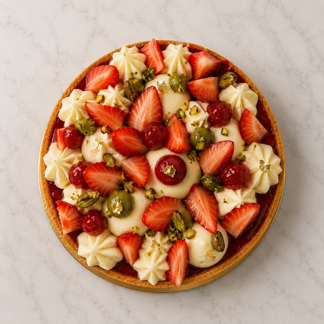Strawberry & Pistachio Tart